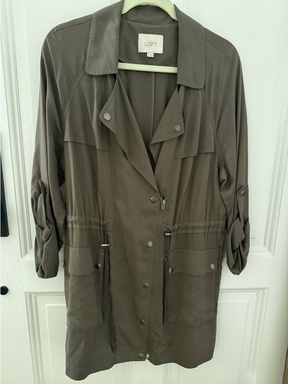 LOFT Olive Green Lightweight Utility Jacket